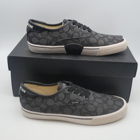 NEW Coach Women's 8.5 Citysole Skate Sneakers Shoes Charcoal Black Leather - Picture 6 of 14